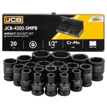 JCB rövid dugókulcs készlet 1/2" 20 részes 8-32mm