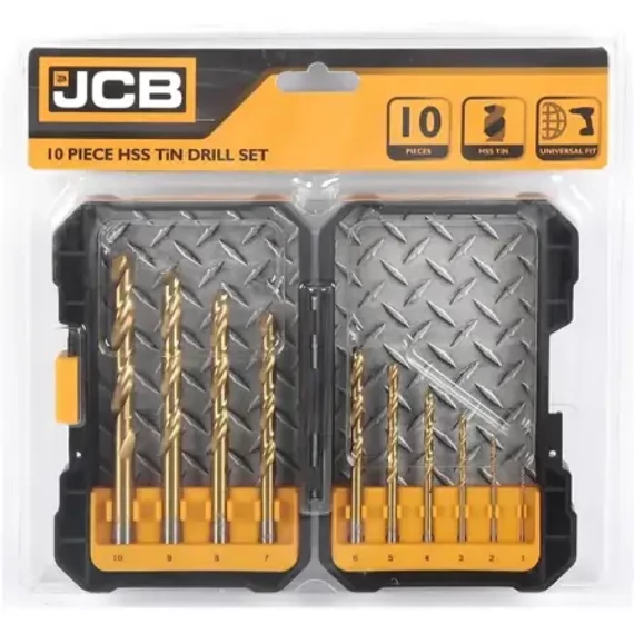 JCB fémfúrószár készlet HSS-Tin 1-10mm 10db