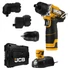 Kép 1/5 - JCB 12DD-2-E-BOXX fúró-csavarozó 30Nm 2x2Ah 12V +3db különböző tokmány, L-Boxx